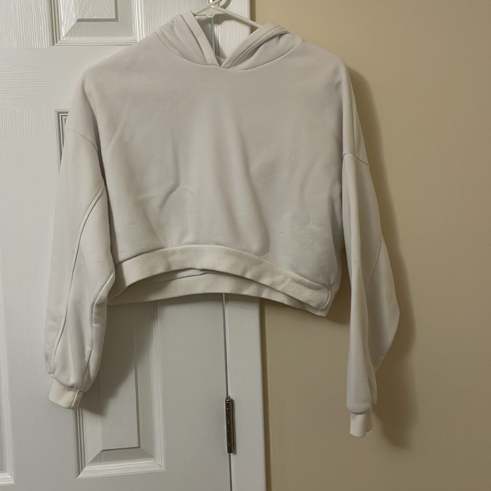 White cropped hoodie
